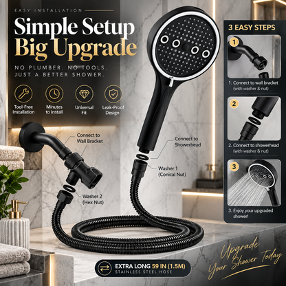 Mozy™ LuxeFlow 6-Mode Handheld Shower System