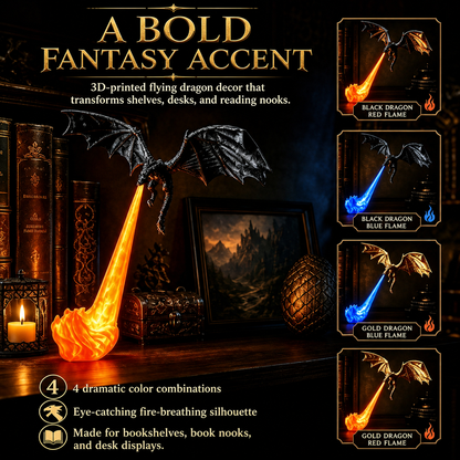 Mozy™ Flying Fire Dragon Night Light – 3D Fantasy Atmosphere Lamp