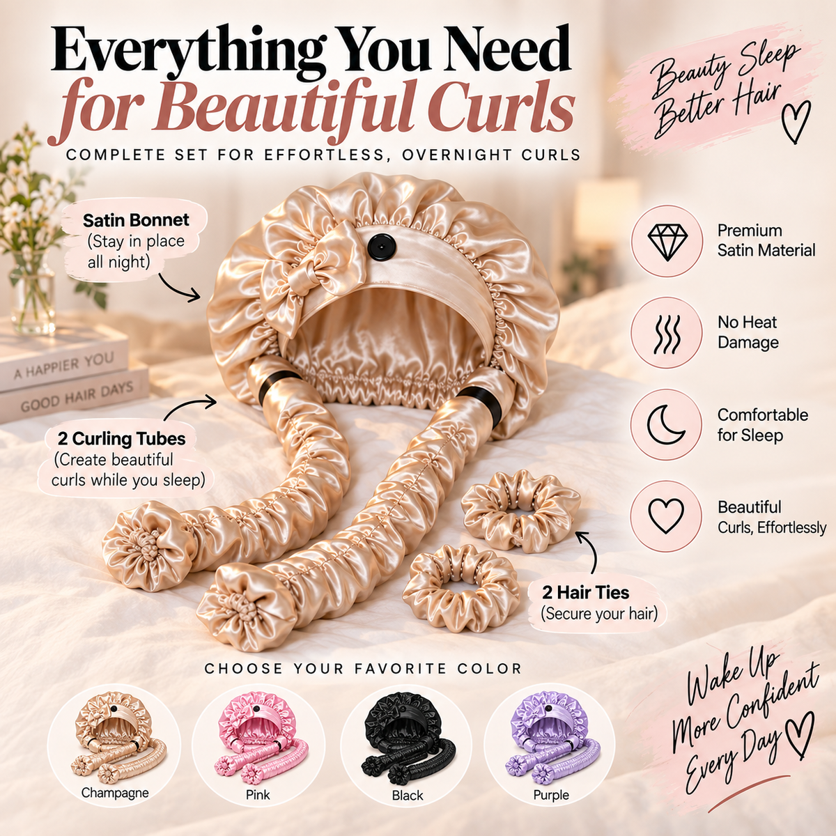 Mozy™ DreamCurl Satin Bonnet