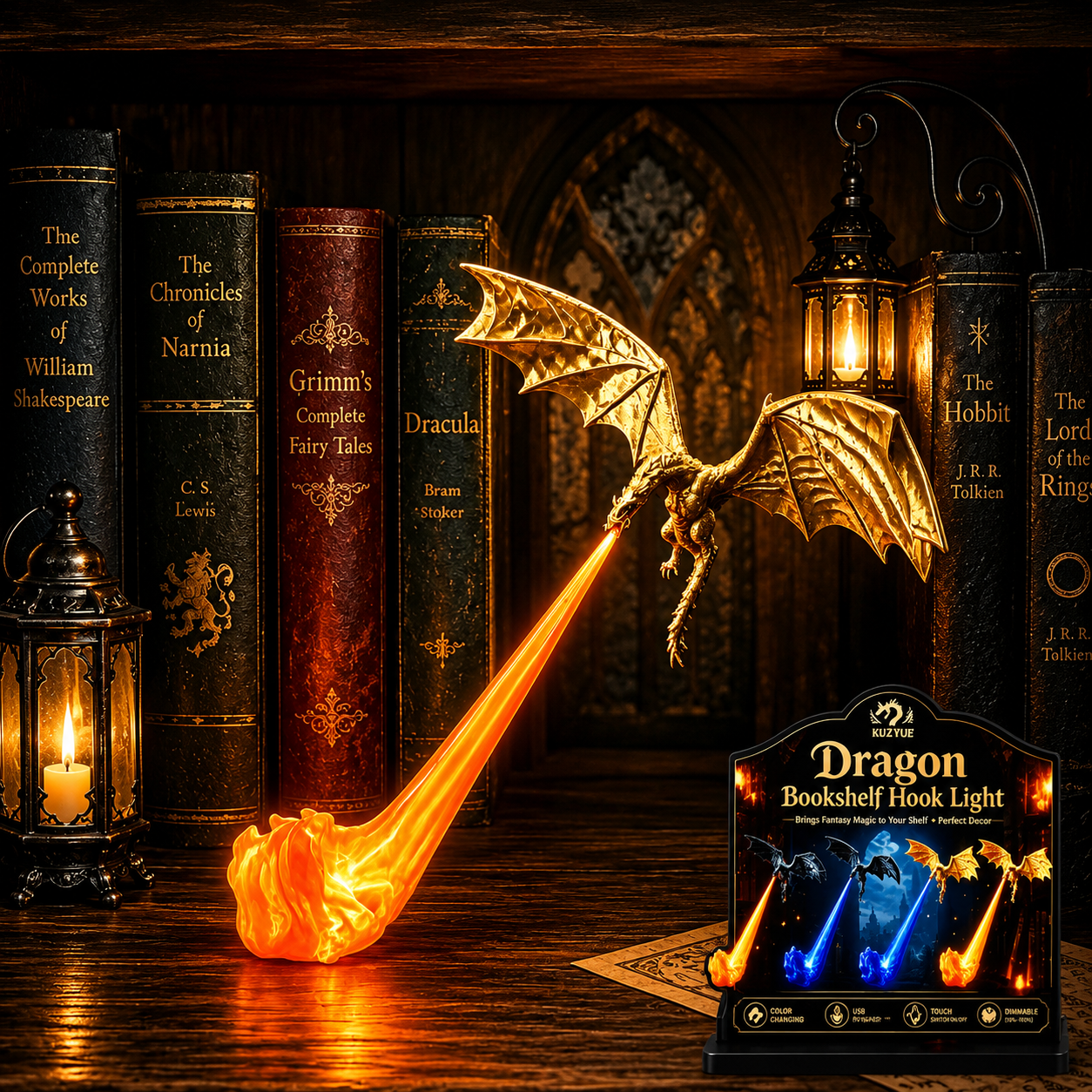 Mozy™ Flying Fire Dragon Night Light – 3D Fantasy Atmosphere Lamp