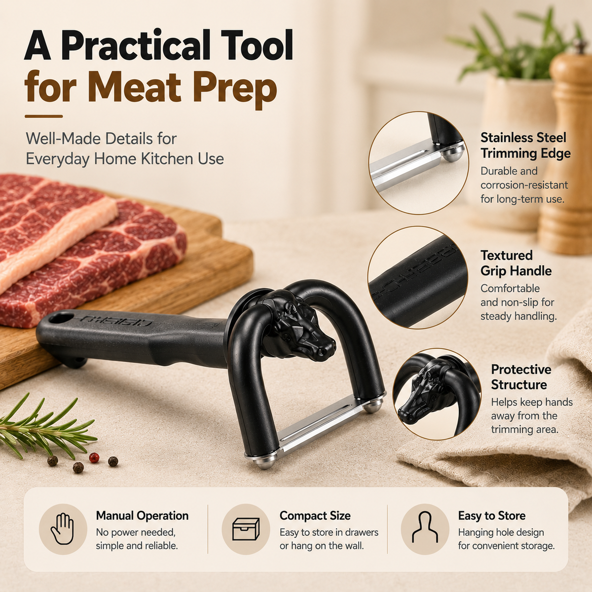 Handheld Meat & Fat Trimming Tool