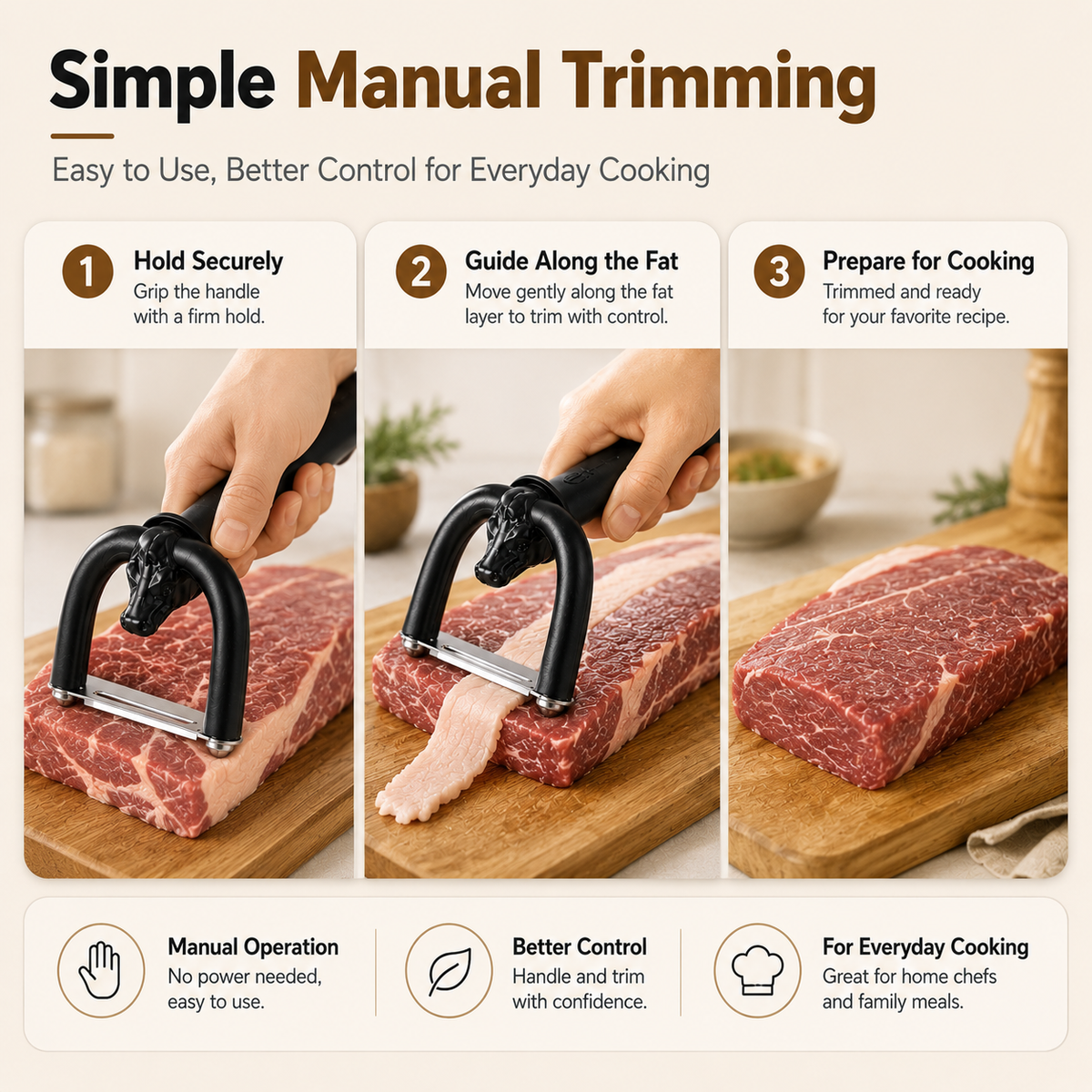 Handheld Meat & Fat Trimming Tool