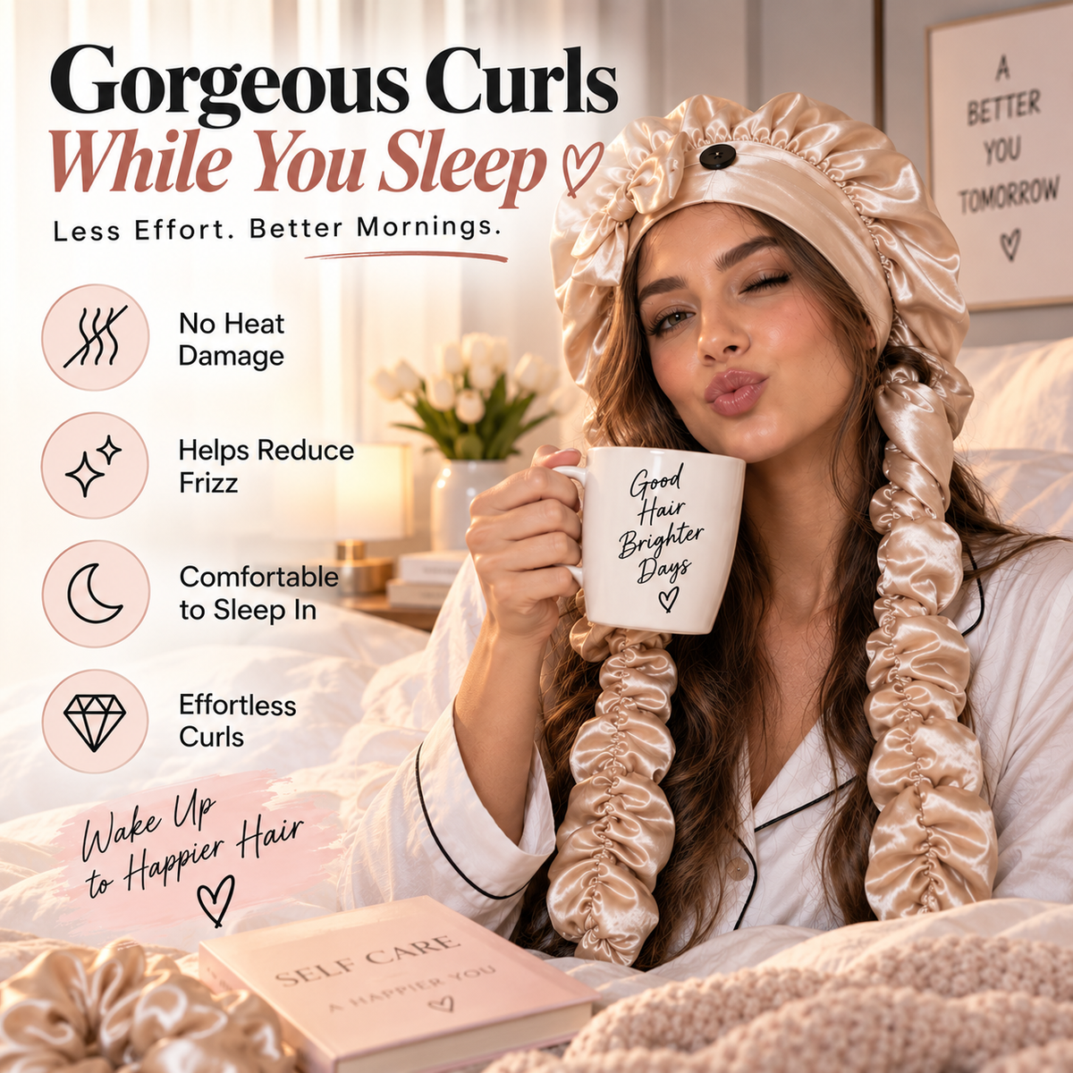 Mozy™ DreamCurl Satin Bonnet
