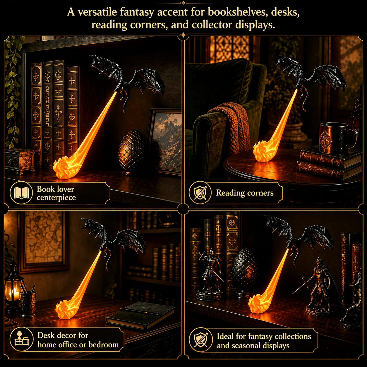 Mozy™ Flying Fire Dragon Night Light – 3D Fantasy Atmosphere Lamp