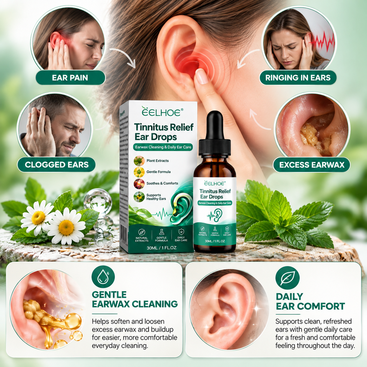 EELHOE Tinnitus & Ear Care Drops