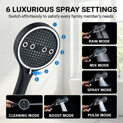 Mozy™ LuxeFlow 6-Mode Handheld Shower System