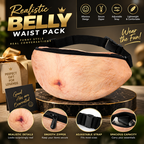 Realistic Belly Funny Waist Pack